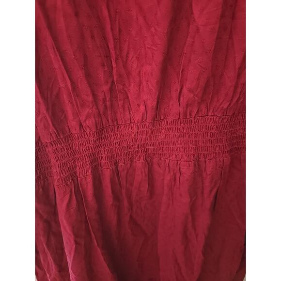 NWT Croft & Barrow Red Smocked-Waist Long Sleeves Maxi Dress Womans Plus Size 3X - Picture 4 of 8